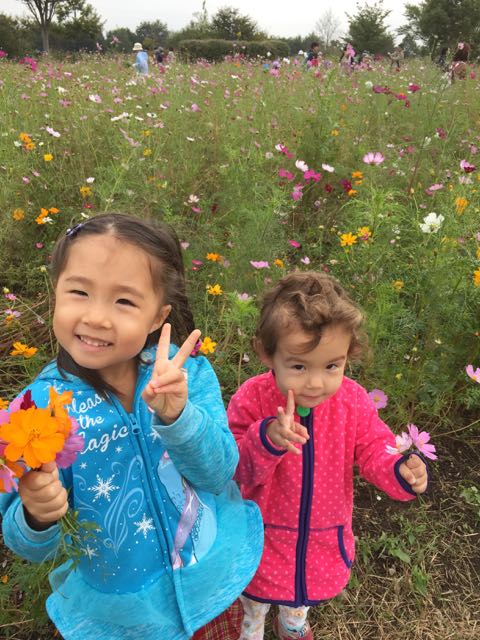 Shinobu und Yurika am Blumenflücken 